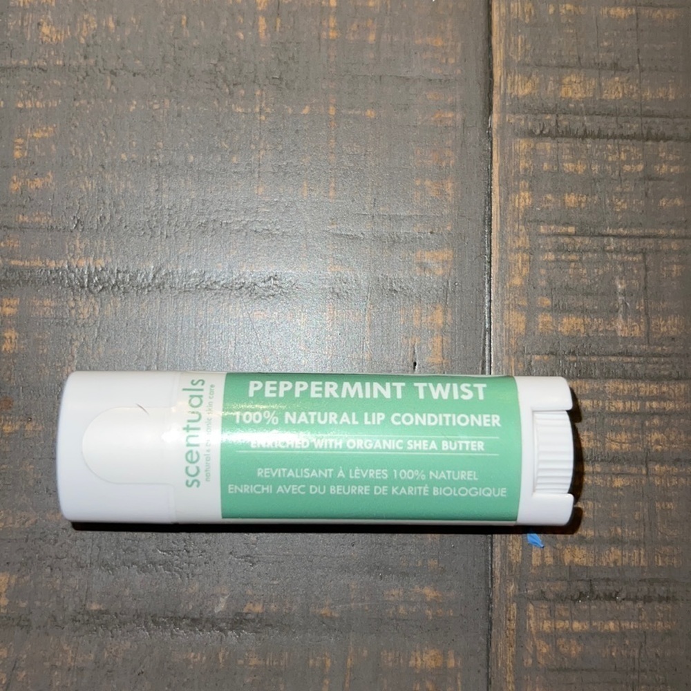 Scentuals Peppermint‎ Twist 100% Natural Lip Conditioner Organic Shea Butter 5g